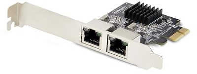 StarTech Tarjeta de Red PCIe Gigabit de 2 Puertos, Nic (ST1000SPEXD4T) | Doble chip Realtek RTL8111H, Compatible Plug and Play, Wake-on-LAN, Etiquetado VLAN