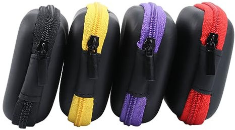 Homoyoyo 4pcs Earphones Holder Bag Multi-use USB Cable Storage Case Organizer Pouch for Earbuds Travel Essentials Yellow for Cables and Items