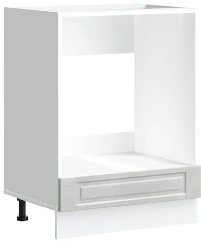 Gecheer Kitchen Cabinet Oven Cabinet Porto Concrete Grey Engineered Wood Wooden Kitchen Storage Cabinet
