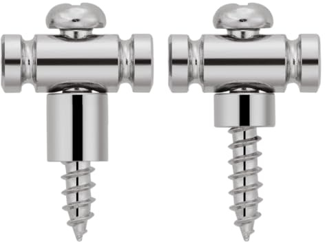 KAISH Set of 2 Stainless Steel Barrel Guitar String Guides Stainless String Retainers String Trees with two Short and two Tall Spacers for Various Guitars Chrome