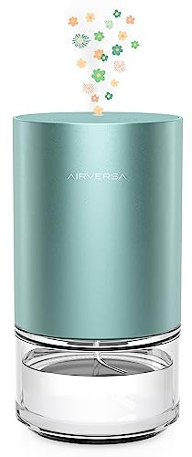 Airversa Essential Oil Diffuser Waterless Aromatherapy Diffusers for Home Large Room, Bedroom, Car, Office, Desk, Battery Operated, Small Diffuser for Pure Scent, 100mL Capacity, AN9 (Mint)