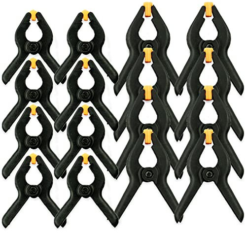 16 morsetti a molla, 2 pollici, morsetti a molla in nylon ad alte prestazioni, morsetto con una sola mano, in plastica, morsetti per la lavorazione del legno per progetti fai da te, studio