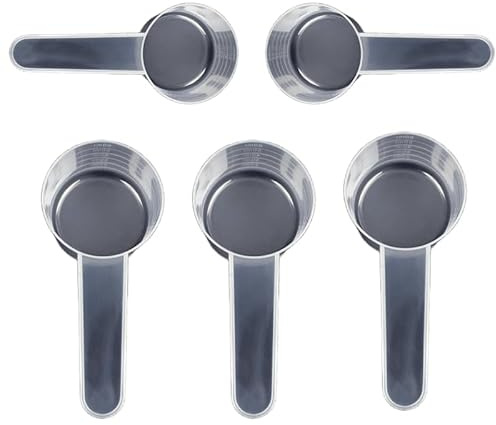 5X Messlöffel 30g/60ml robuster Kunststoff, Abgestufter 60ml Backmesslöffel für Protein Pulver Waschpulver Scoop Dosierhilfe