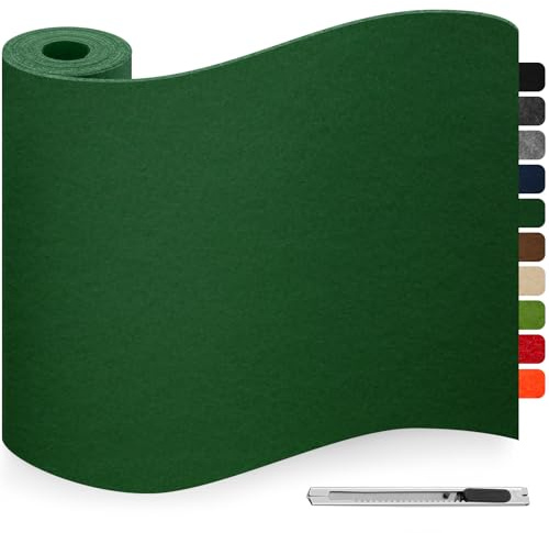 Filtglidare, självhäftande, mörkgrön, självhäftande filt, filtglider för stolar, 40 x 200 cm 3 mm tjocka möbeltassar, halkfri stolsdämpare, filt för möbler, soffa, boxfoder, cup matta, gör-det-själv