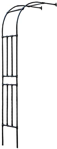 Sturdy 2.4m Half Side Garden Arch Black/White Metal Tubular Rose Climbing Plant Support for Wedding Garden Decoration
