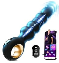 SAMCHEON Thrusting Anal Beads Butt Plug, Prostate Massager with 9 Thrust Vibrating Modes & APP Control, Graduated Beads Design, LCD Display Waterproof Adult Women Male Sex Toys for Couples