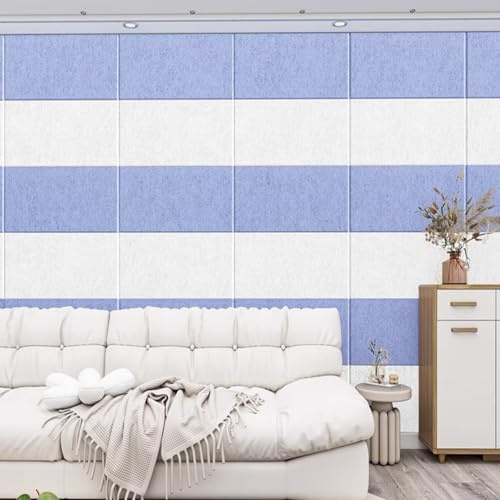 Akustikpanele aus Filz, Akustikschaumstoff Selbstklebend Schallschutzplatten Hohe Dichte für Wand Tür Decke, 9 MM Dicke Akustik Schaumstoffplatten(Weiß,40 cm x 80 cm 10pcs)