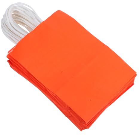 HOODANCOS 25 St Pappersbärkassar med Handtag Hållbara och Praktiska för Bakverk och Takeout Perfekta för Födelsedagar Bröllop och Shower-fester Festliga Gåvopåsar i Orange