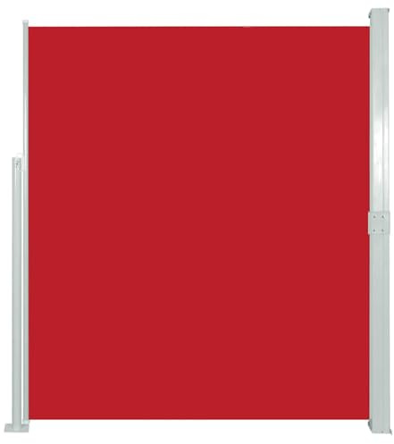 Frdhee Parasol de balcon, store latéral extensible, 140 x 300 cm, rouge, parasol de plage pour jardin, terrasse