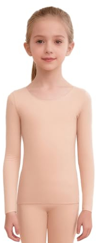 Sywiyi Maillot de corps thermique à manches longues pour fille - Sous-vêtement thermique pour ballet, gymnastique, patinage sur glace