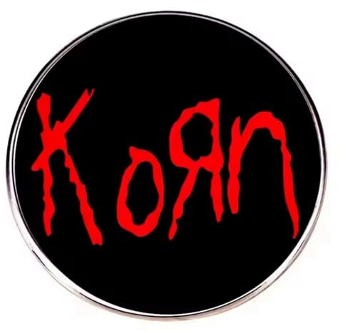 Distrigeek Korn anstecknadel mit Logo pin anstecker badge, Metall, rund, Abzeichen, Musikband alternativ rockband
