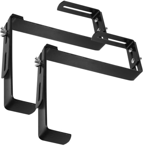HEMOTON 2pcs Black Iron Wall Planter Hanger Hook for Balcony and Patio, Vintage Style Flower Pot Bracket with Secure Hold and Long Lasting Durability, for Fence Posts and Outdoor