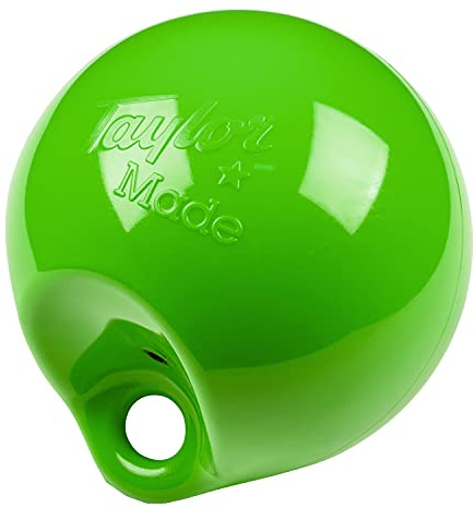 Taylor Made Personal Watercraft Buoy, Neon Green, 8 Diameter, 8 lbs, Jet Ski PWC Fender, Hooks Under Bond Flange, Quick Attachment, Air Pressure Adjustable Inflation Valve, Suction Cup, Line - 141