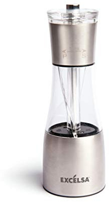 Excelsa Macinasale/Pepe, 2 in 1, Acciaio Inossidabile, Argento