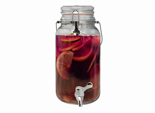 Nerthus Distributore di Bevande in Vetro con Rubinetto, la Confezione può variare, 4 L