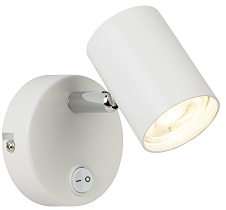 Searchlight 3171WH Rollo One Light Wall Spotlight in White and Chrome