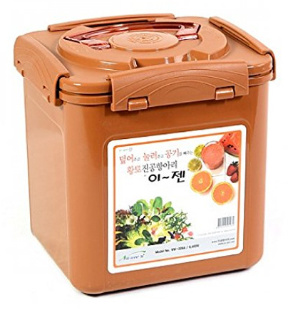 E-Jen premiummässig surkålsbehållare, kimchi, probiotisk jäsning med inre vakuumlock (brun (Earthenware Brown), 6,4 liter)