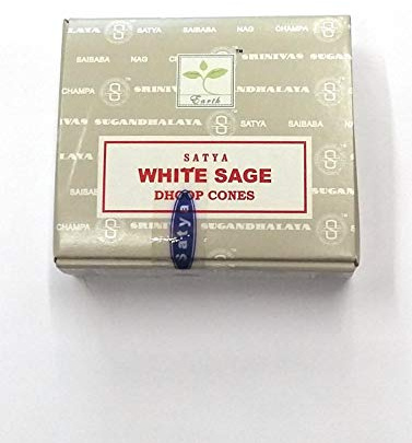 Satya ENCENS Cone Sauge Blanche - Lot DE 4 BOITES DE 12 Cones D'ENCENS -