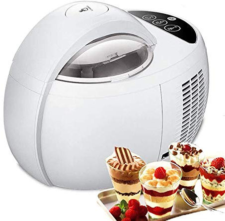 LTLCLZ Sorbetière Électrique Sorbet Glace, Crème Glacée Frozen Yogurt Fonction Minuterie,Livret Recettes Fournies, Cuve Amovible Facile À Nettoyer 1L
