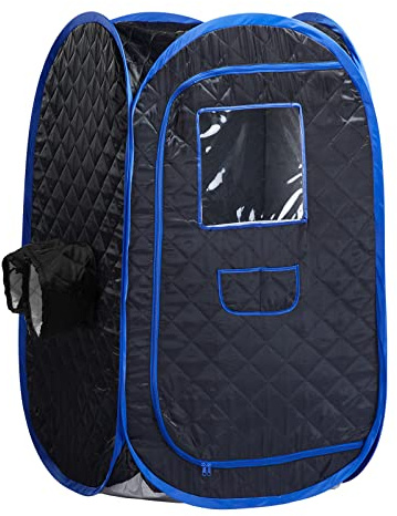 ZONEMEL Tragbares Dampf-Sauna-Zelt, leichtes Klappzelt, persönliche Dampfsauna, Spa für Entgiftungstherapie, Dampfgarer Nicht im Lieferumfang enthalten (schwarz, L 73 cm x B 73 cm x H 124 cm)