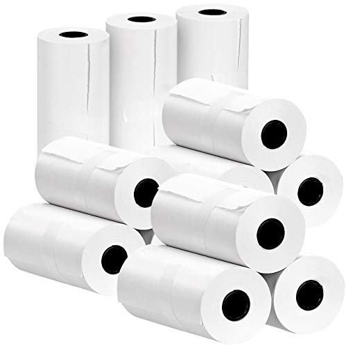 Callstel Klebe-Etiketten: 12er-Set selbstklebende Etiketten-Rollen, 57 mm Breite, je 4,3 m, weiß (Thermodruckpapier-Aufkleber, Aktionsetiketten, Flaschenetiketten)