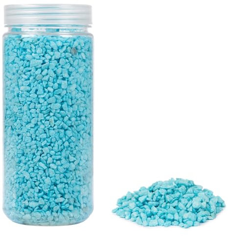 HEKU grobkörniges Deko-Granulat in hellblau, ca. 750g I Vielseitig Einsetzbar I Ideal für Hochzeiten und Bastelprojekte I Wiederverschließbare Dose