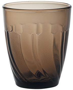 Duralex Beau Rivage 1008CR06A0111 Lot de 6 verres à eau, à jus de fruit, en verre, marron, 250 ml