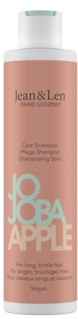 Jean & Len Pflege Shampoo Jojoba & Apfel, pflegt langes und brüchiges Haar, für gesünder & stärker aussehendes Haar, Haarpflege mit Apfel Duft, ohne Parabene & Silikone, vegan, 300 ml