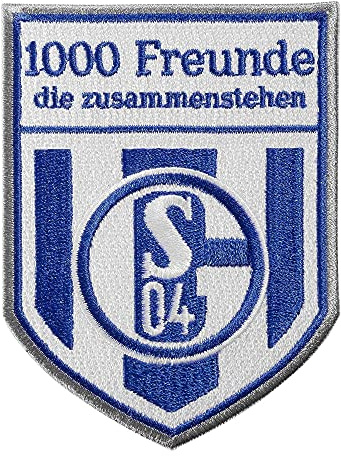 FC Schalke 04 Aufnäher - 1000 Freunde - Patch, Aufbügler S04 - Plus Lesezeichen I Love Gelsenkirchenn, mehrfarbig, Einheitsgröße