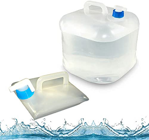 0℃ Outdoor Garrafa de Agua Plegable con Grifo 5L/10L/20L, Bidón Plegable con Asa y Tapa de Rosca, Depósito de Agua Potable, Bidón de Agua Calidad Alimentaria Portátil para Caminatas, Camping,20L