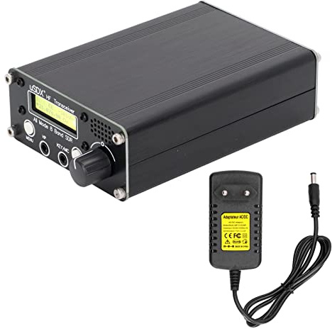 Transceptor de Radio de 8 Bandas LCD SDR Modo Completo HF SSB QRP Transceptor de Onda Corta QRP SSB CW con Conector de Antena BNC Soporte USB LSB CW AM FM(Estándar europeo 100-240v)