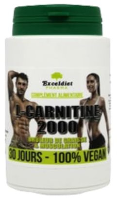 L-Carnitine 2000 mg - Pure de Qualité Supérieure - Pre-Workout Sportives Energie Résistance et Récupération - Bruleur de graisse Extra Fort - Fabriqué en France