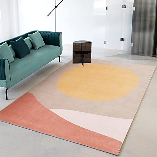 Teppich Badezimmer deko,Gelb-Rosa-Schlichtes Design, Leicht Zu Reinigender, Rutschfester Teppich ankleidezimmer deko,küchen teppiche 120x160cm