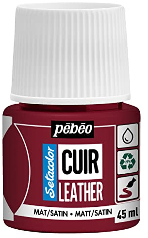 Pébéo - Setacolor Leder - Acrylfarbe für Leder und Kunstleder - Personalisierung von Taschen, Schuhen, Sneakern - kratz-, knick- und scheuerfest - matter/seidenmatter Finish - Tiefrot - 45 ml