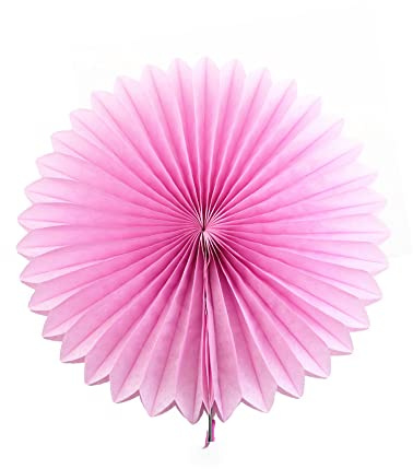 12 Stück Papier Fächer Dekoration Hanging Girlande Blumen Papierfächer Party Deko Set,Hängende Deko für Hochzeit Geburtstag Tea Party Tischdeko Classroom Baby Shower Backdrop Garland,20cm Rosa