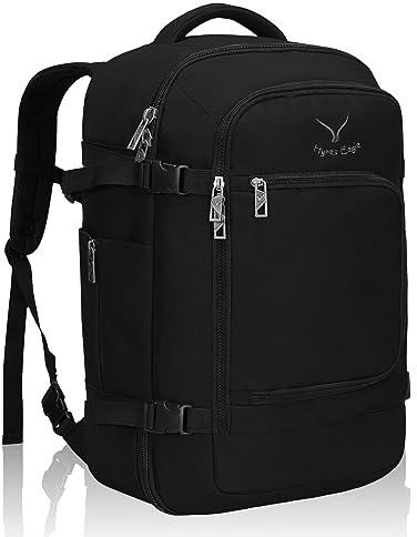 Hynes Eagle 40 Litern Großer Reiserucksack Handgepäckkoffer Handgepäck im Flugzeug 51x34x25cm Travel Rucksack 15.6 Zoll Laptop Rucksack Daypack Backpack Kabinenrucksack Schwarz