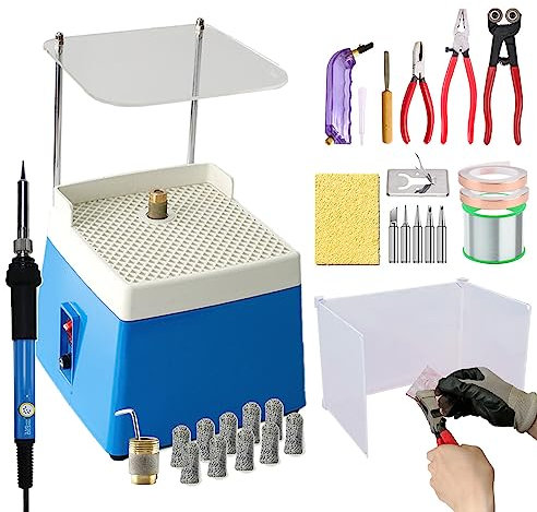 Desktop-Power-Buntglasschleifer,Glaskunst-Schleifwerkzeug, Inklusive Glasschneide-Set, Lötkolben-Pistolen-Set Und 3 Seitenleitblechen, Für Kunst-Diy-Schleifformen–Ebene/Kurve/Abgerundete Ecke