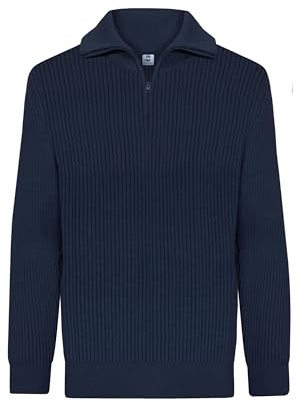 HANSEHELD Herren Troyer Baumwolle - Blau L - GOTS
