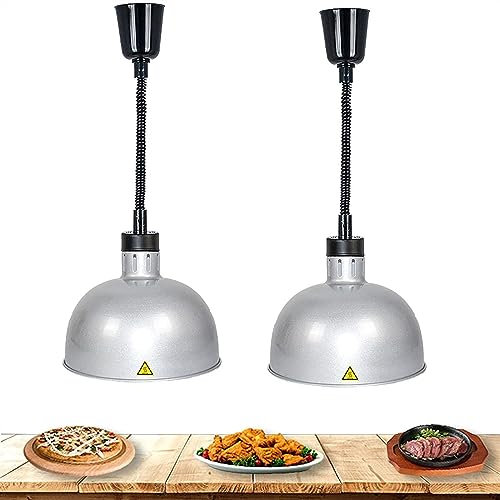 Heizlampe im 2er-Pack – einziehbare Buffet-Wärmelampe für Partys, Catering und Gastronomie – hält Speisen mit der Lebensmittel-Wärmelampe warm, ideales Restaurantzubehör (Farbe: A, Größe: 2