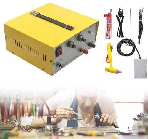 YMAOMAO Jewelry Welder, Pulse Sparkle Spot Welder, Professional Portable Handheld Spot Welder Pulse Sparkle Spot Welder Jewelry Spot Welding Machine for Gold Silver Platinum,80A