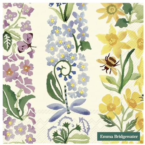 Emma Bridgewater Wildflowers Cream IHR Paper Table Napkins 33 cm Square 3 ply Lunch Napkins