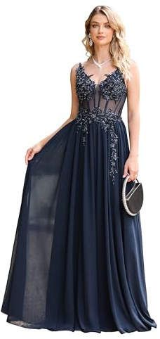 Misshow Robe Femme Chic et élégant Mariage Grande Taille Robe de Gala Col V Dos Nu avec Bretelles Bordeaux Robe Demoiselle d'honneur 3038