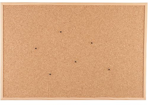 Go4Cork Pinnwand aus Kork, gerahmt, 90 x 60 cm, doppelseitiger Kiefernrahmen, Öko-Kork-Memoboard, Büro, Zuhause und Klassenzimmer, Organisationsdekoration, Reißzwecken und Einrichtungszubehör im
