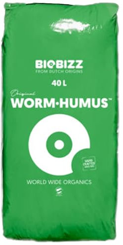 growkingz Biobizz Wurmhumus für Pflanzen, Growerde für Indoor Outdoor Pflanzen, Biobizz wormhumus 40 Liter mit gratis Düngeschema
