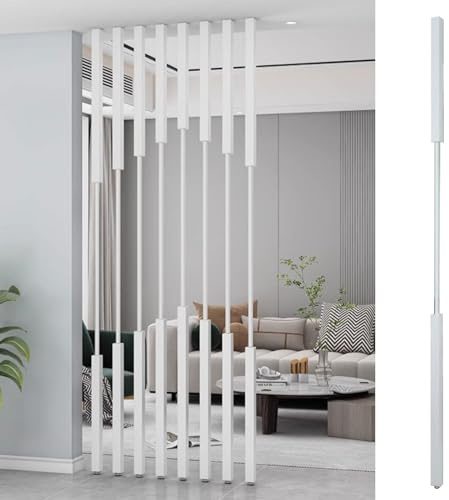 Divisorio Per Ambienti Legno Colonna Divisoria Rotonda In Ferro, Kit Di Pali Per Divisori Di Stanze/colonna Divisoria Per Schermi, Colonna Divisoria A Parete In Piedi Senza Perforazione, Base Regolabi
