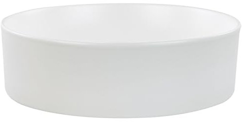 Aufsatzwaschbecken Keramik creme weiß matt rund ⌀40cm ohne Überlauf modern Tebar
