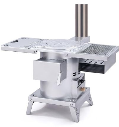 Brennender Holzofen Holz Herd Haushalt Vergasung Herd Outdoor Camping Tragbare Herd Faltbare Holz-Heizung Herd Grill Herd für Kochen und Erhitzen