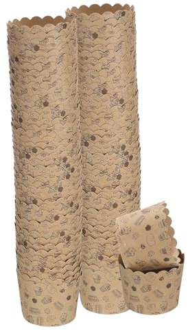 QUARKZMAN 100pz Pirottini da Forno in Carta Piccolo Rivestimento per Frittella in Carta Kraft Marrone Antigrasso Monouso Sfuso per Matrimonio Compleanno Laurea, Piccola Torta