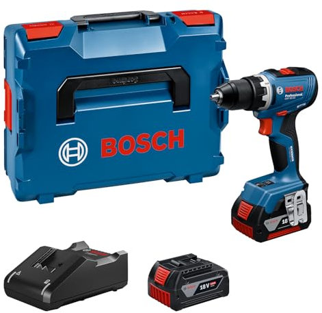 Bosch Professional 18V System Perceuse-visseuse sans fil GSR 18V-65 (moteur sans balais, longueur de tête 166, 2 batteries GBA 18V 5.0Ah incl., chargeur GAL 18V-40, L-BOXX)