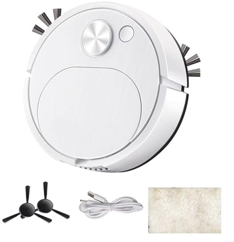 FUANA Robot aspirador con función de fregona, navegación y control de aplicaciones, máquina de limpieza automática del hogar USB Carga aspiradora inteligente para pelo de mascotas, alfombras, pisos